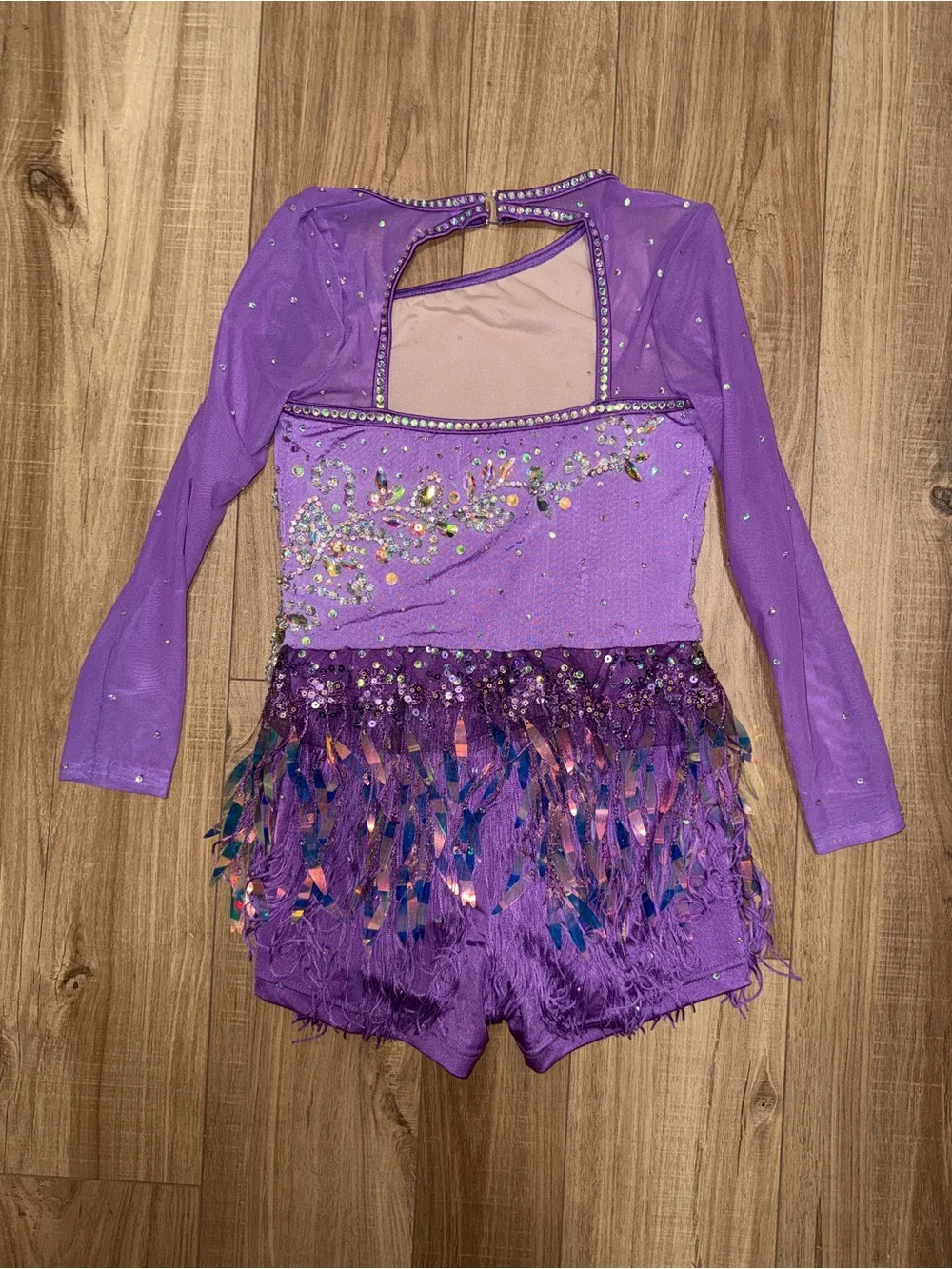 Weissman Purple Sequin & Fringe Girls' Dance Costume